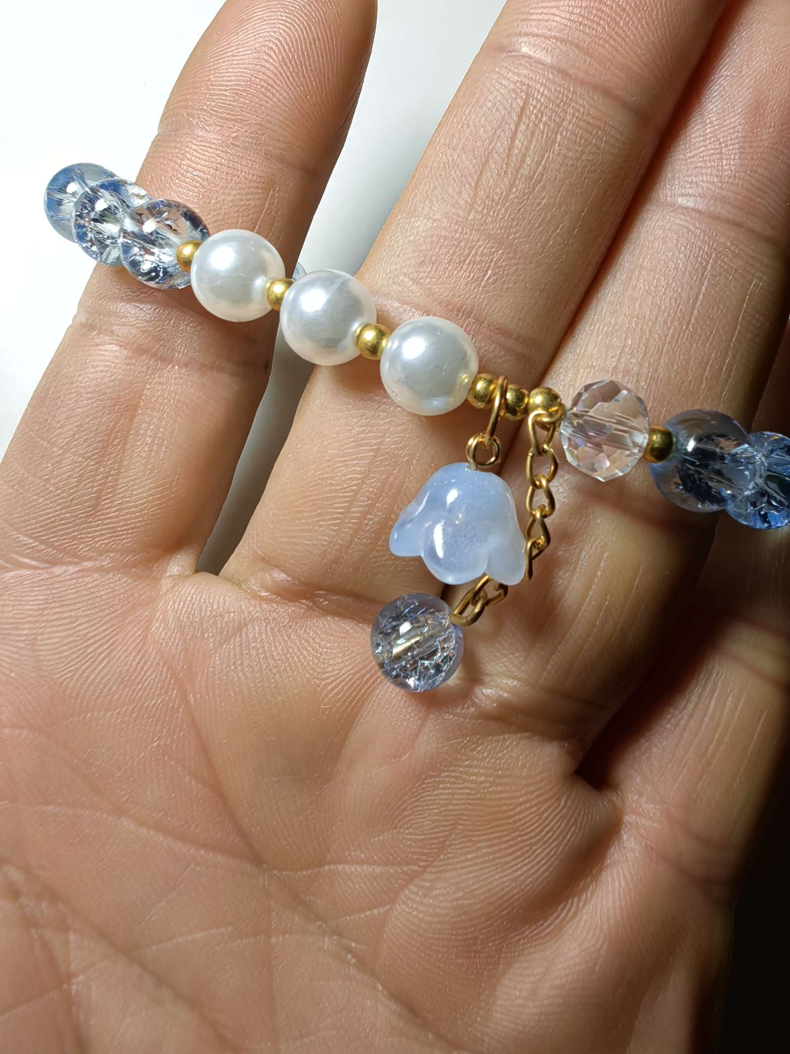 仙女风手工玻璃手链 七彩珠串珠ins小众设计学生闺蜜礼物手链饰品手串情侣手链白底实物图