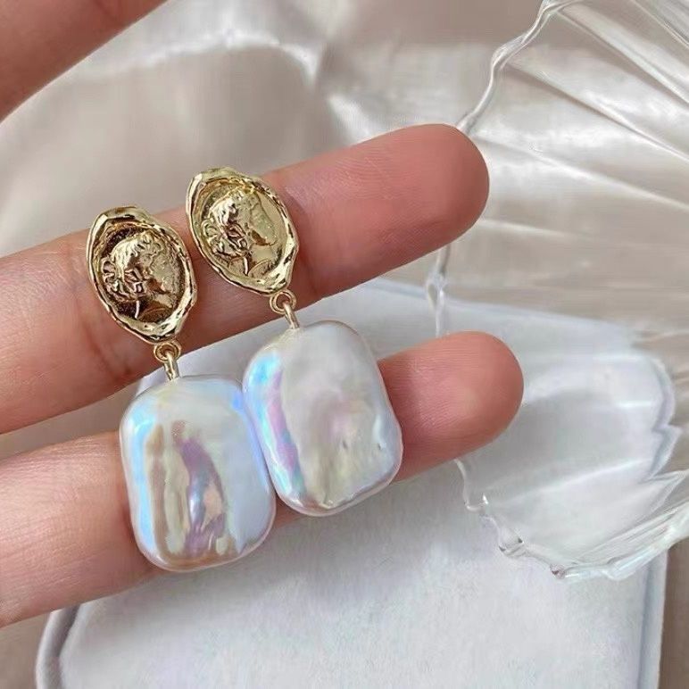 Square piece Baroque pearl jewelry, pearl jewelry necklace detail image 4