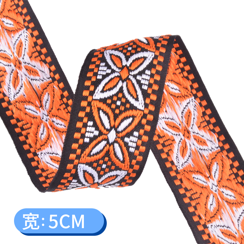 Ethnic style lace 5cm, diy clothing accessories, string straps, flower embroidery decorative shoulder straps, fabric strips, webbing Application Scenario