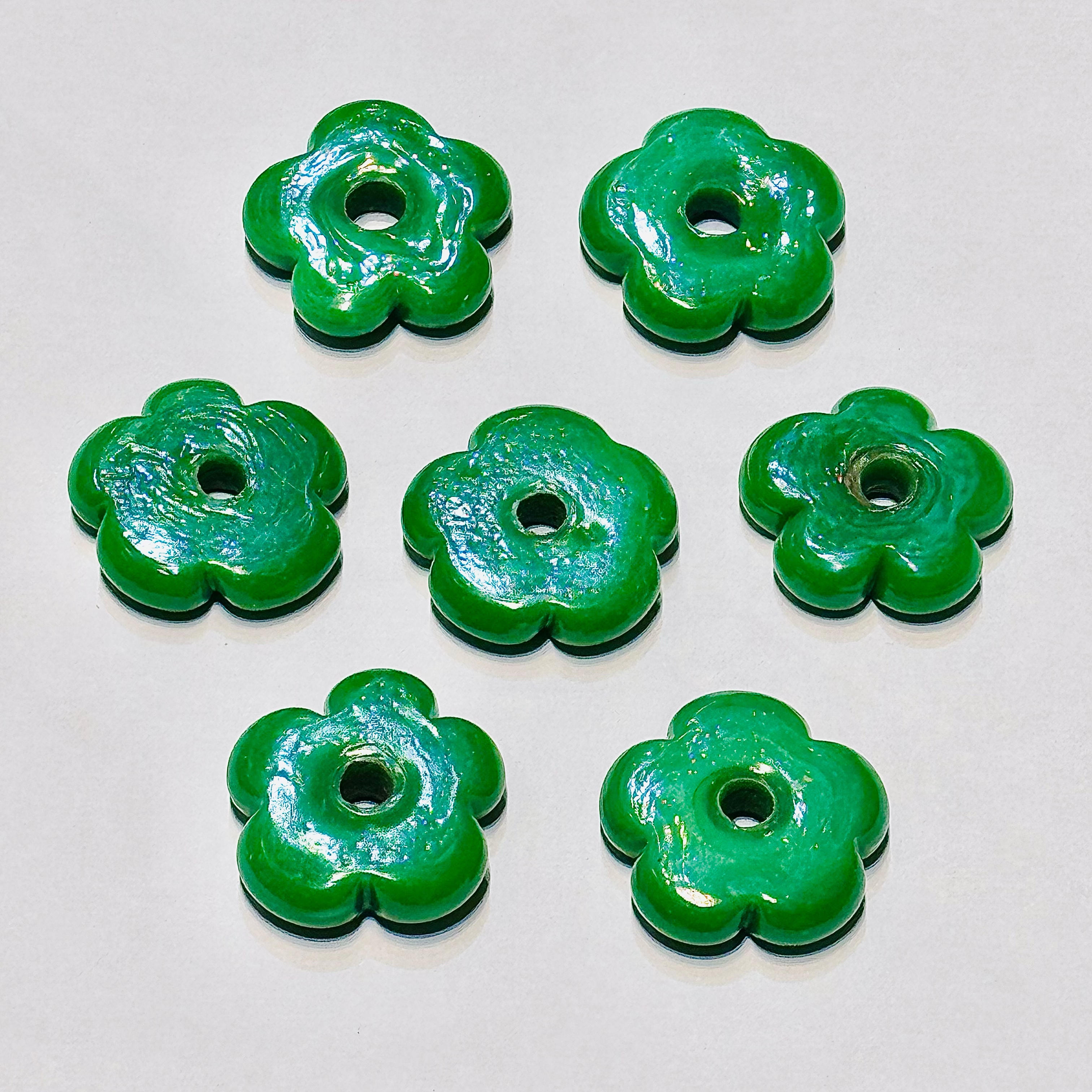 Nepalese imported retro flower-shaped glass bead DIY bracelet earrings and accessories Specification image