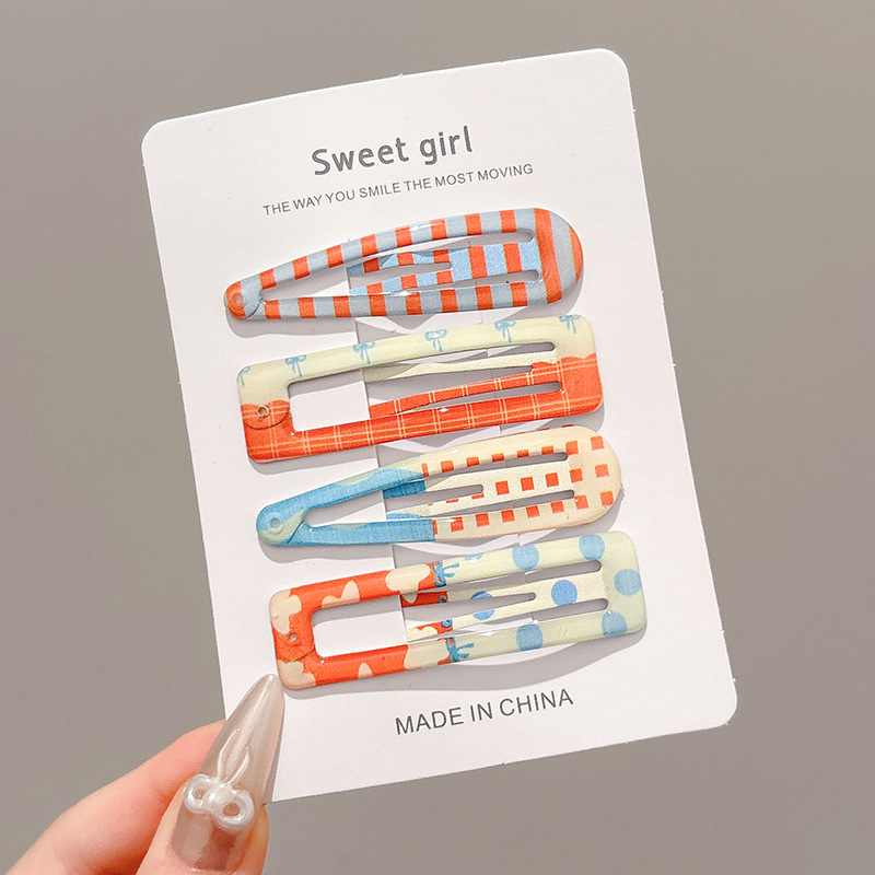 children's fresh blue polka dots barrettes female side broken hair bb clip hair accessories cute bang side clip hairpin full figure