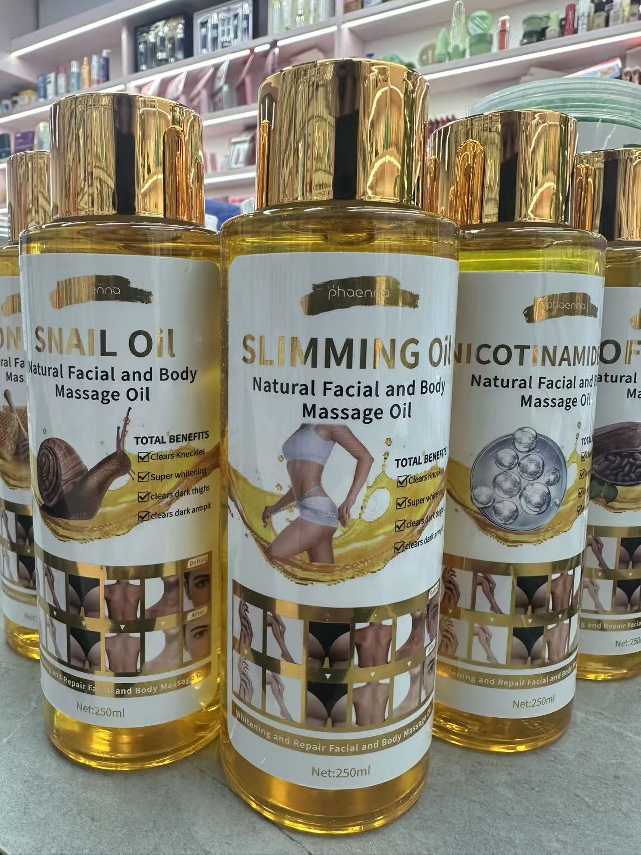 2025跨境热卖250ML瘦身身体天然按摩油Natural Facial  and Body Massage Oil产品图