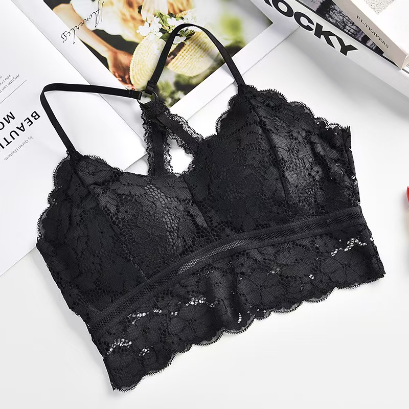 Wholesale of women's lace cross backrest sexy halter strapless high-elasticity high-quality backrest women's vests without steel rings, yoga bras and strapless underwear Application Scenario