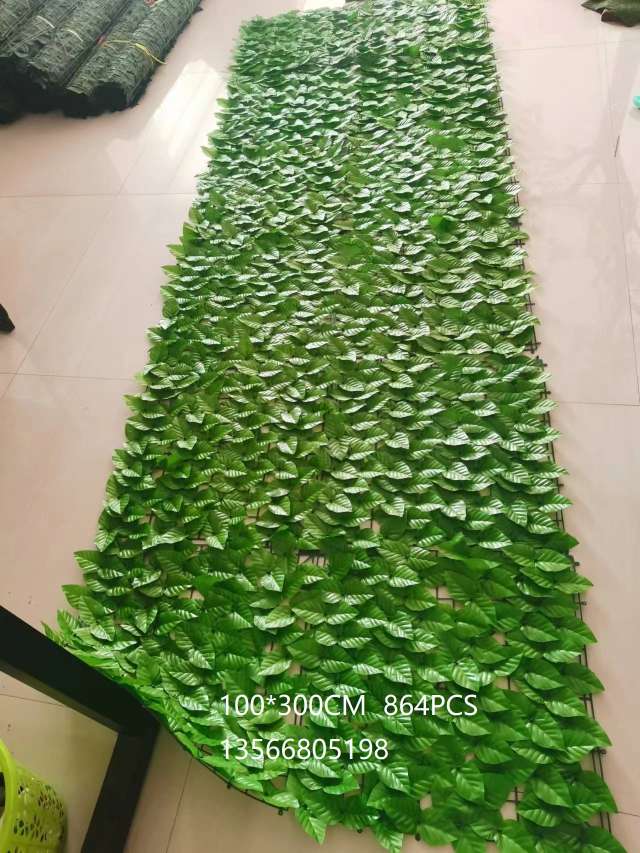 植物墙板树叶篱笆，围挡