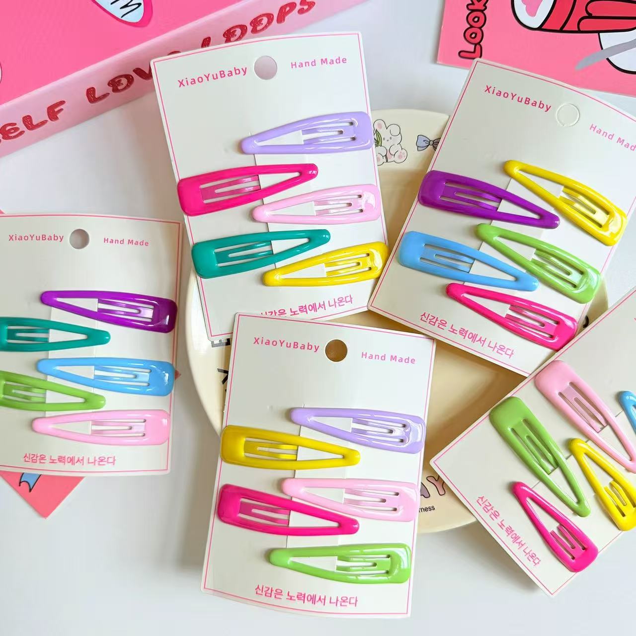 7CM large candy-colored children's hair clip, Korean fashion bangs side hair clip, girl face washing crushed hair BB clip details Picture