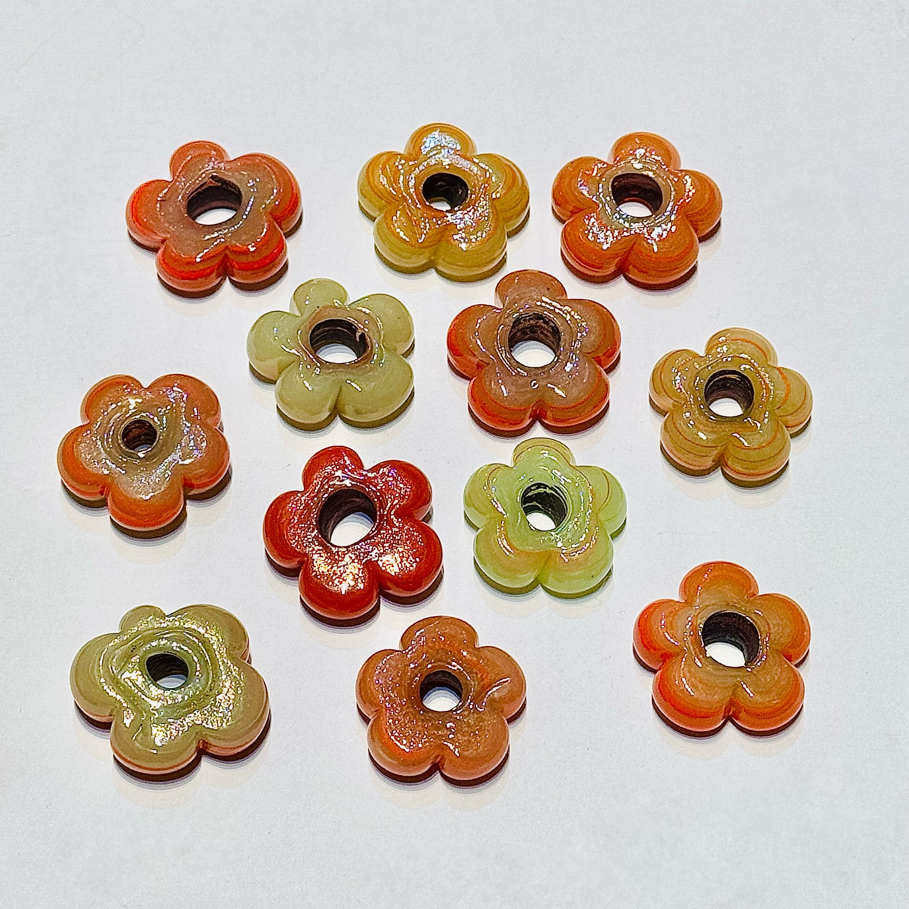 Nepalese imported retro flower-shaped glass bead DIY bracelet earrings accessory '7 details Picture