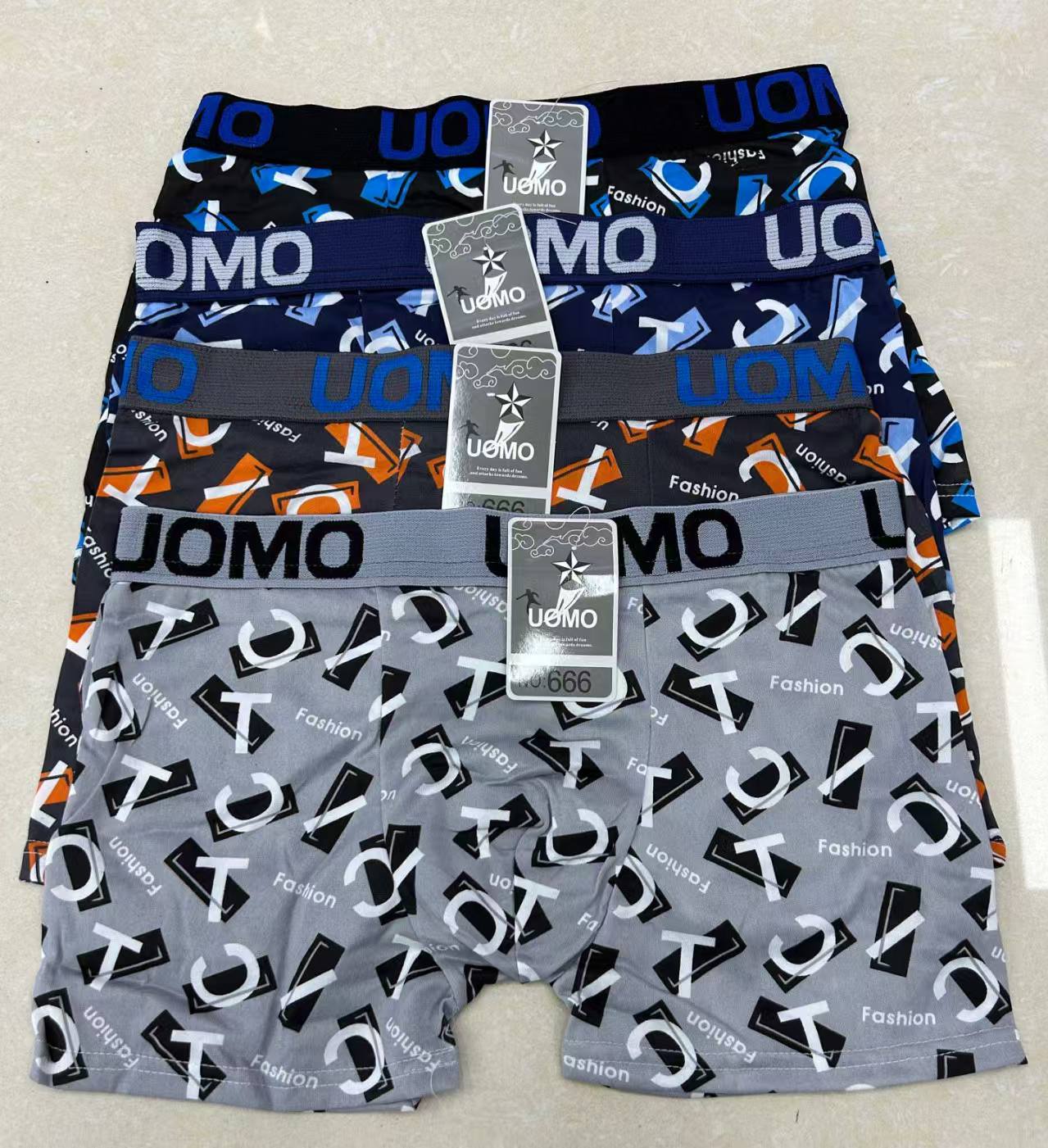 外贸出口非洲超低价字母腰纯色男士四角内裤平脚内裤舒适平角短裤现货男士内裤详情1