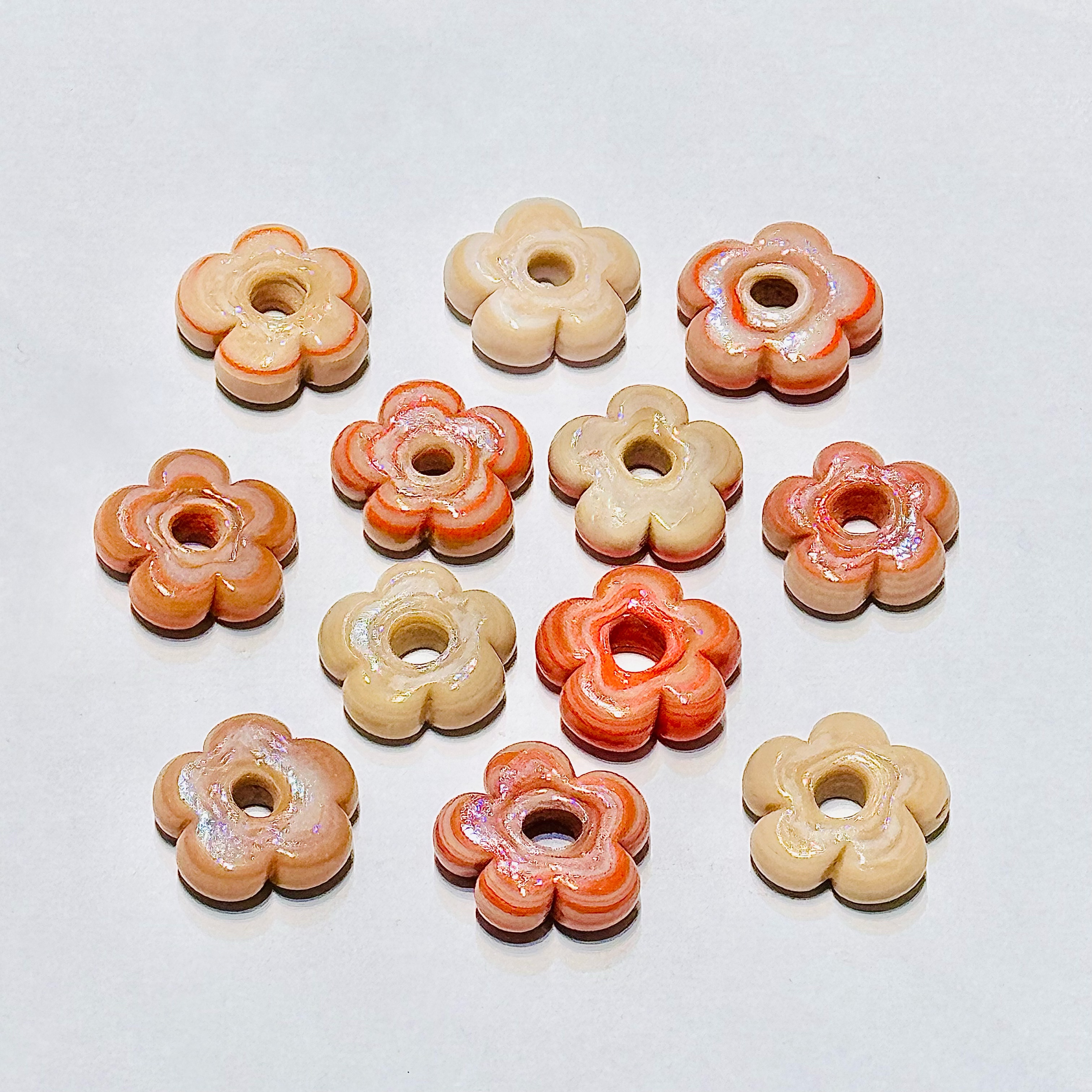 Nepalese imported retro flower-shaped glass bead DIY bracelet earrings accessory '1 Specification image