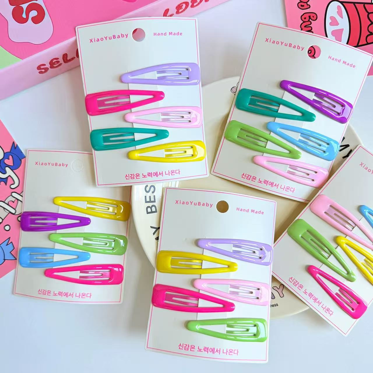 7CM large candy-colored children's hair clip, Korean fashion bangs side hair clip, girl face washing crushed hair BB clip detail image 4