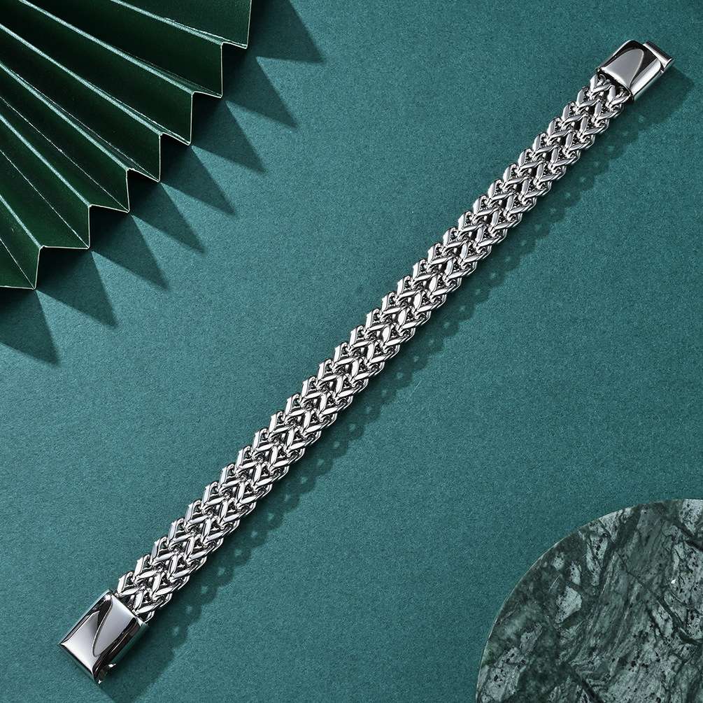 European and American personalized and trendy men's titanium steel bracelet accessories, hip-hop titanium steel bracelet men's simple stainless steel accessories detail image 5