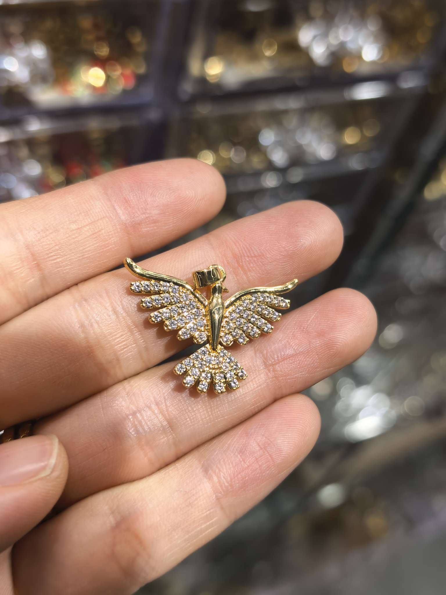 铜镀真金吊坠耳饰详情图4