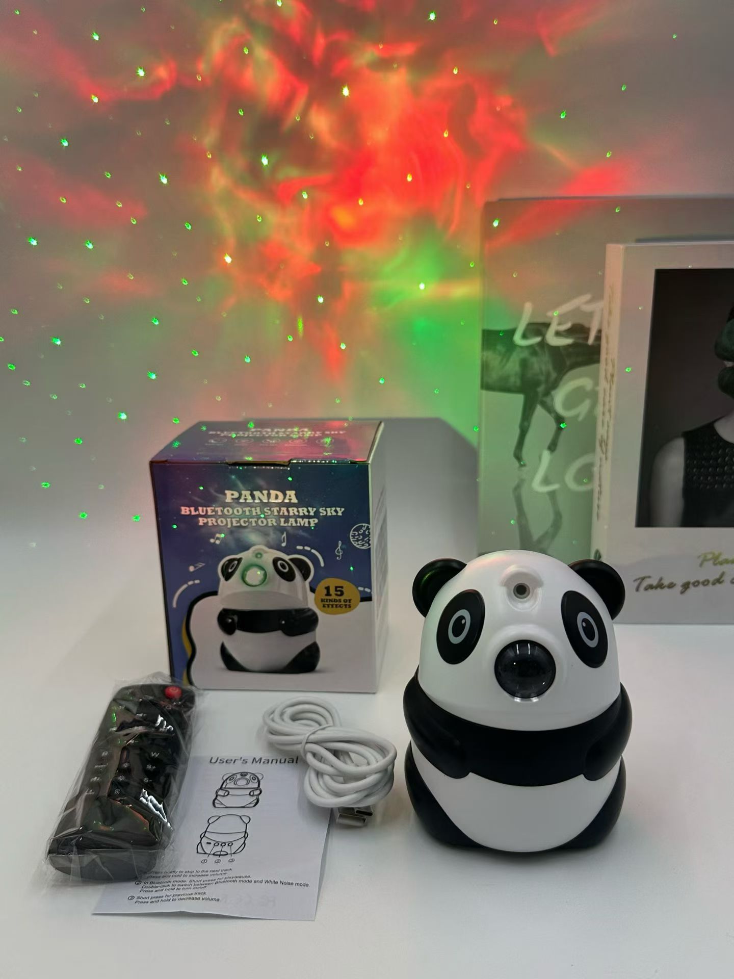 Bluetooth Bear Nebula Starry Sky Projection Night Light Bedroom Sleep Atmosphere Astronaut Desk Lamp Ambient Light Decoration details Picture