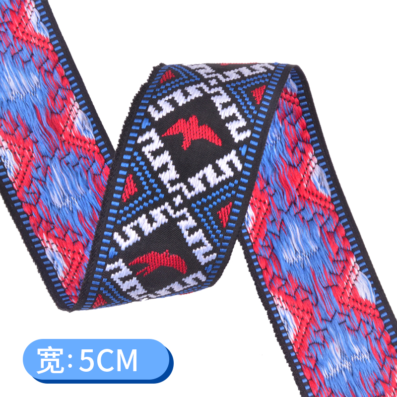 Ethnic style lace 5cm, diy clothing accessories, string straps, flower embroidery decorative shoulder straps, fabric strips, webbing Specification image
