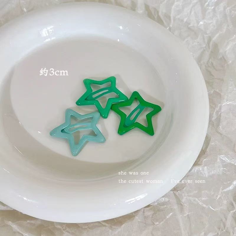Dopamine ~ Cute children's BB clips, colorful five-pointed star hair clips, broken hair clips, women's bangs clips, head accessories detail image 3