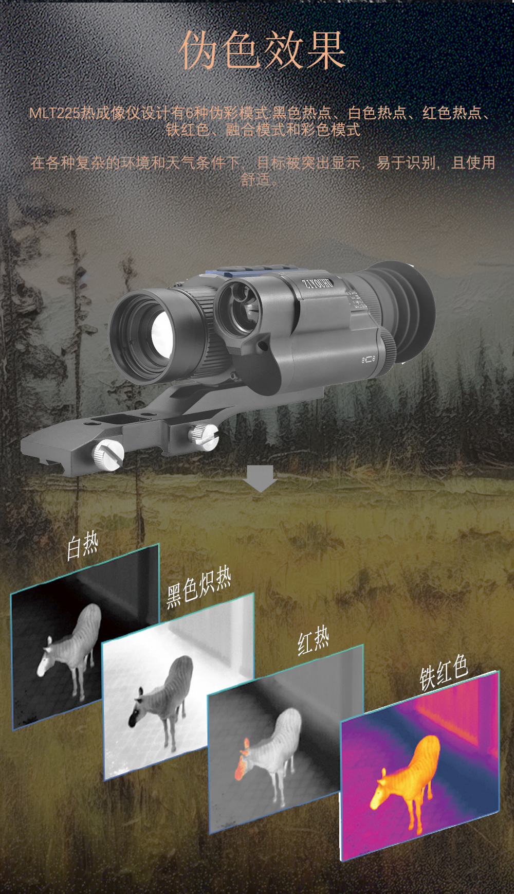  MLT225夜间户外搜索红外热成像高清红外夜视仪测距手持夜视仪 pic 3
