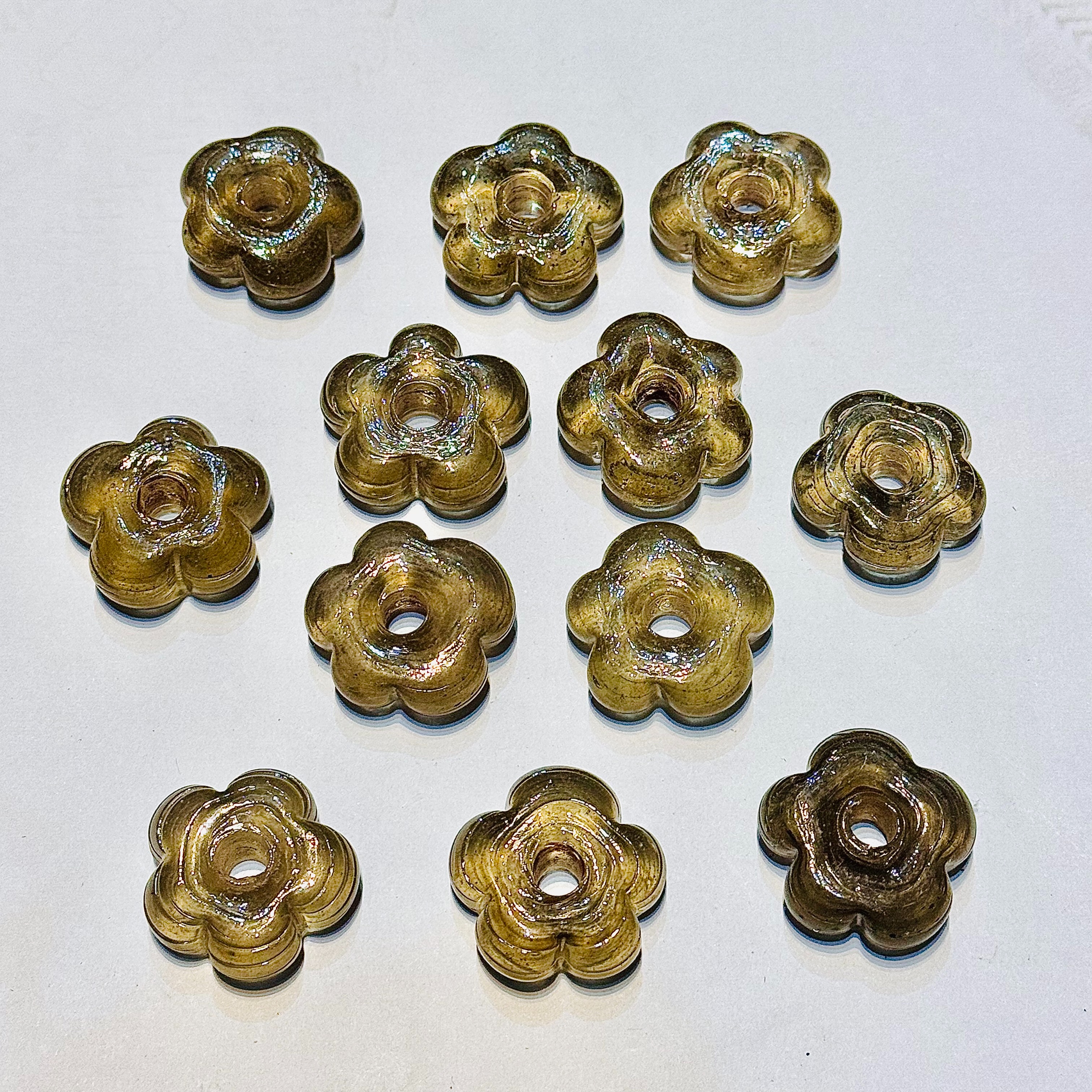 Nepalese imported retro flower-shaped glass bead DIY bracelet earrings accessory '7 Item Picture