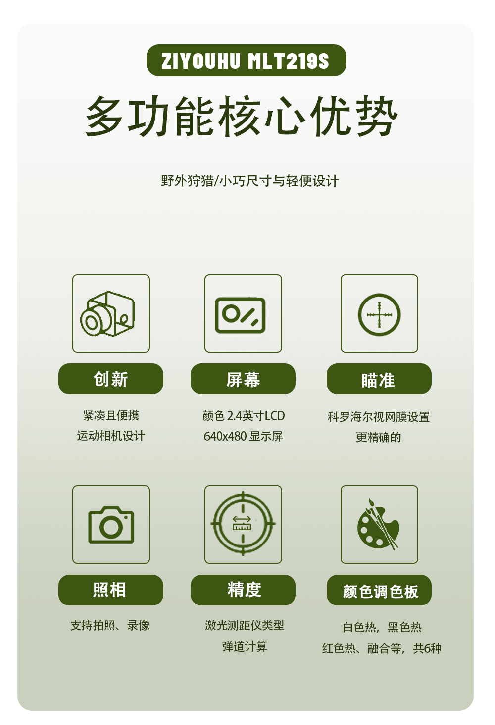  219S热瞄带测距高清红外热成像仪迷你热像夜视仪测距户外弹弓配件详情2