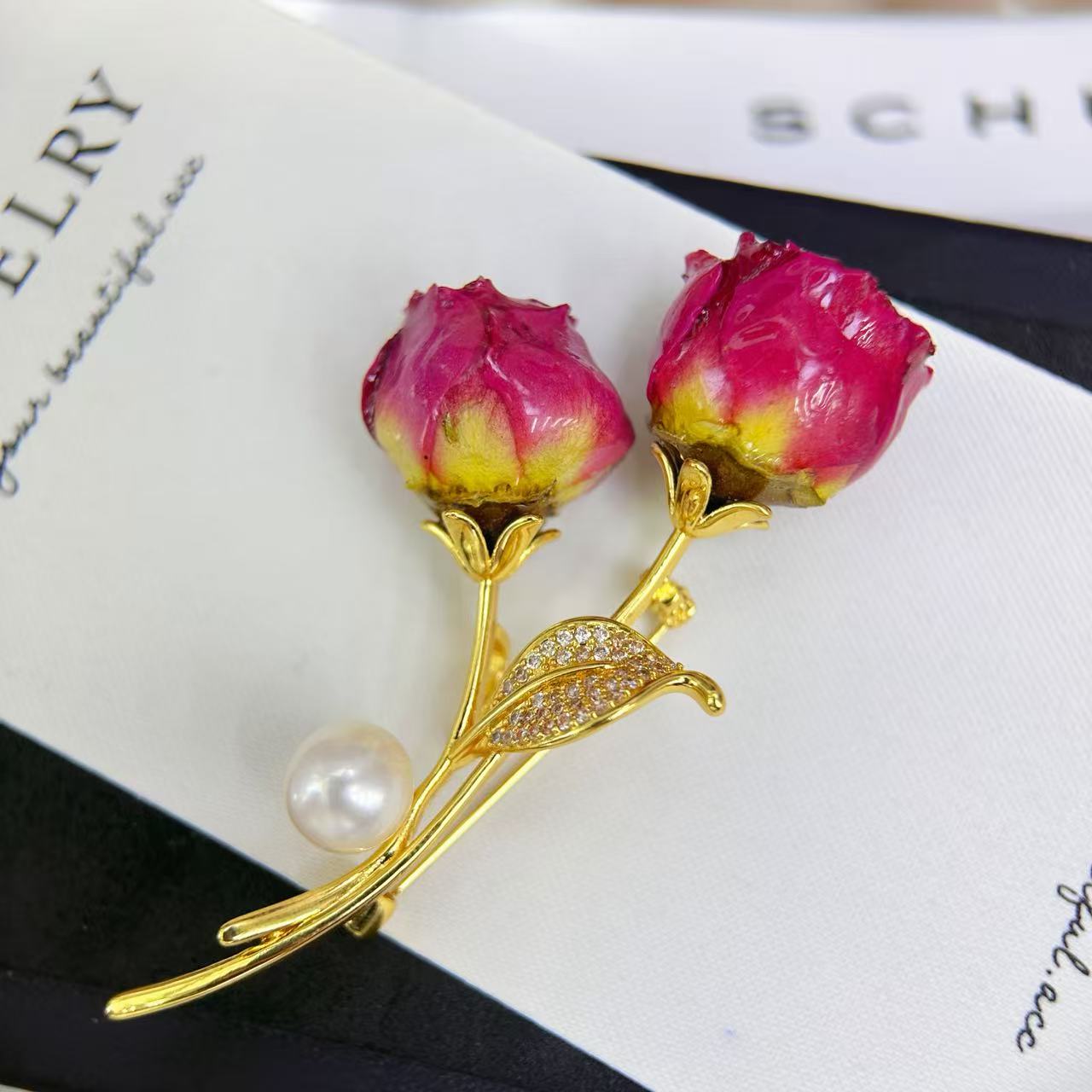 Eternal flower brooch, brooch accessory brooch, fabric brooch detail image 5