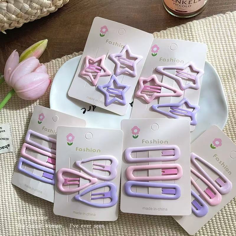 Colorful star hair clips, female forehead bangs side clips, children's hair clips, high-end hair clips, cute bb clips detail image 2