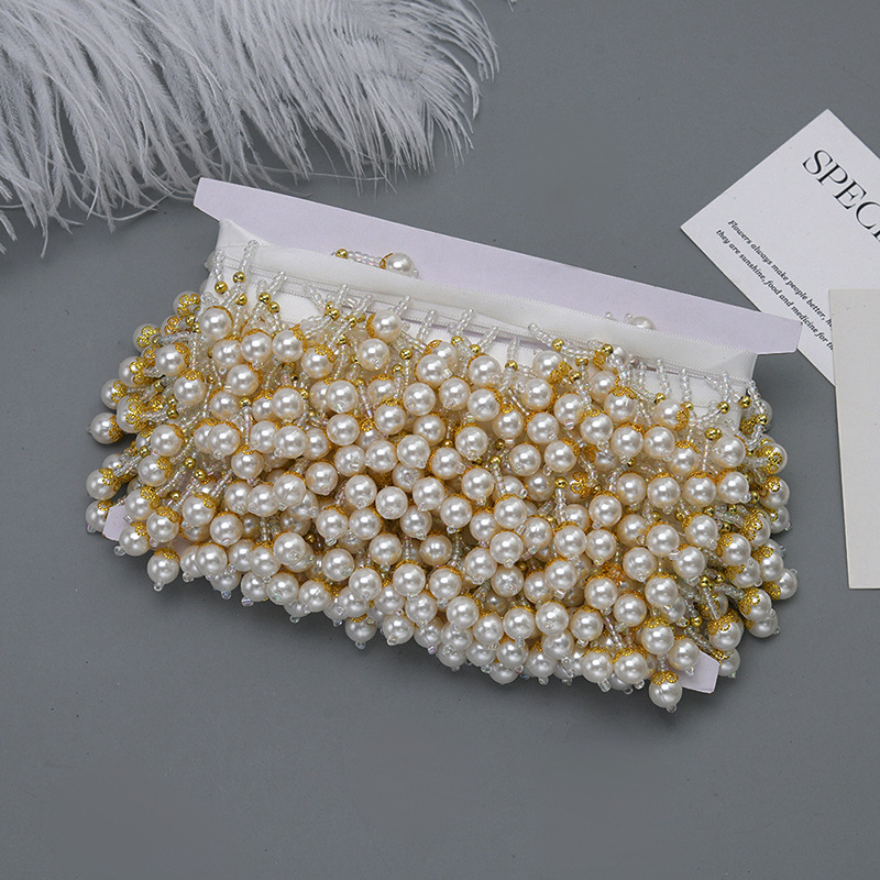 亚克力珠流苏串珠花边 DIY民族风服婚纱辅料珍珠