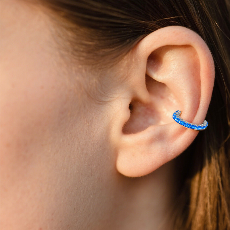 9 ear buckle earring accessories, alloy ear plugs, fashionable, simple and versatile earrings, decorative items, Gaibei European and American cross-border G23 titanium alloy piercing jewelry, nose ring F136, new sparkling gradient piercing earrings Item Picture
