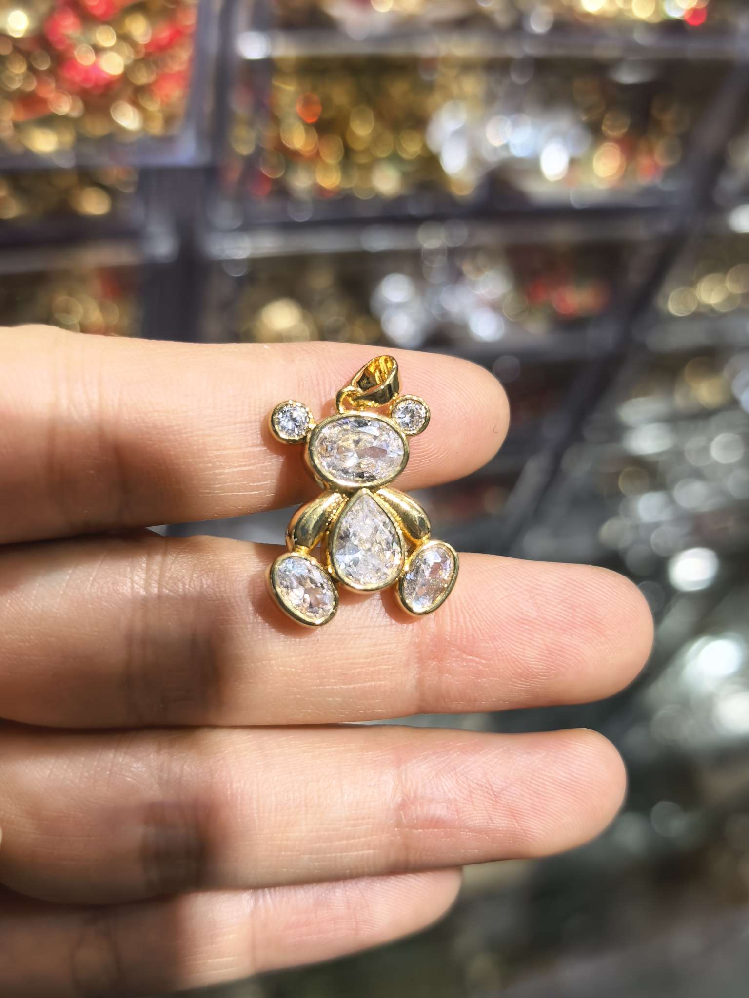 铜镀真金吊坠耳饰详情图3