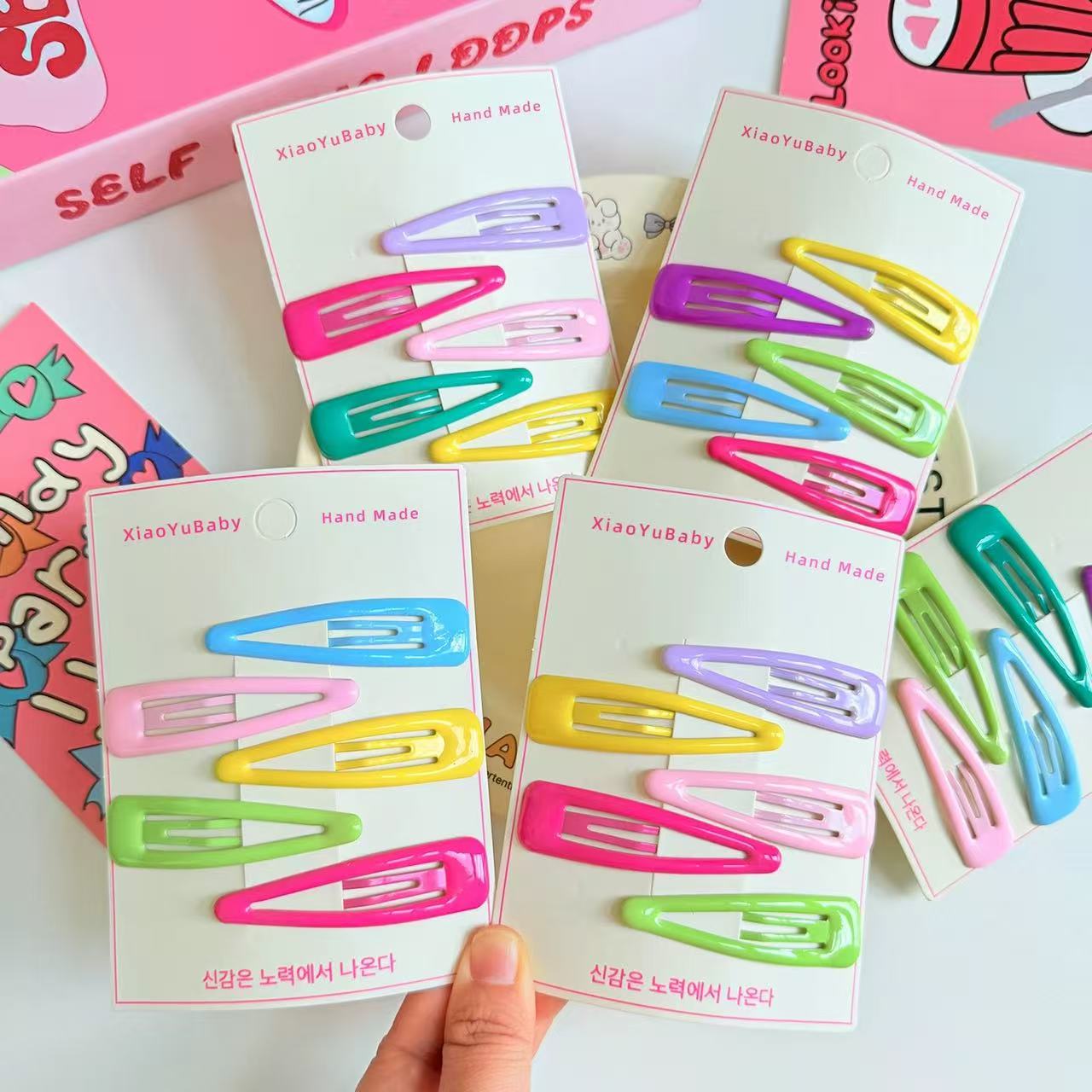 7CM large candy-colored children's hair clip, Korean fashion bangs side hair clip, girl face washing crushed hair BB clip detail image 3