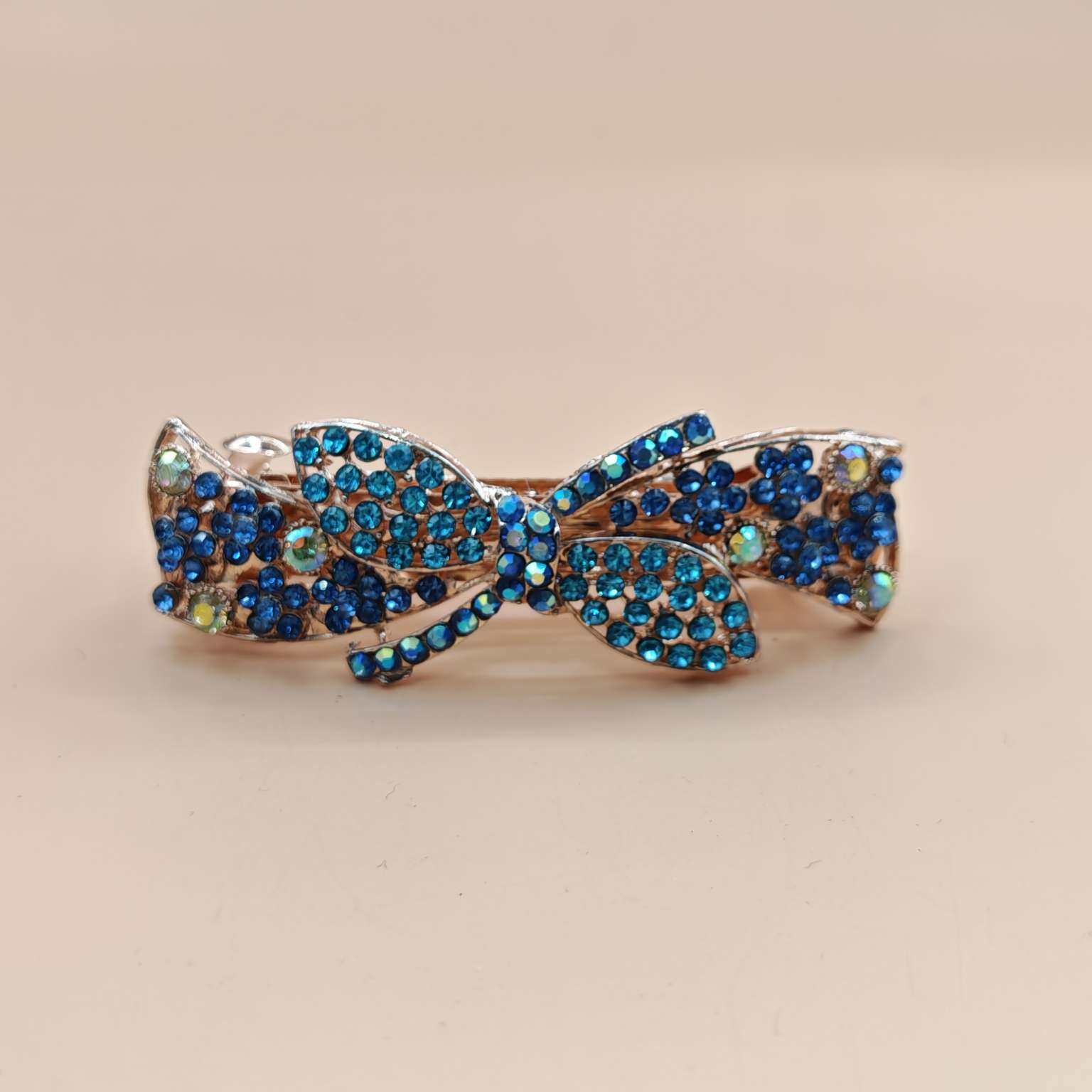 大号夹子头饰蝴蝶结发夹女后脑勺妈妈发卡优雅中号横夹弹簧夹水钻顶夹