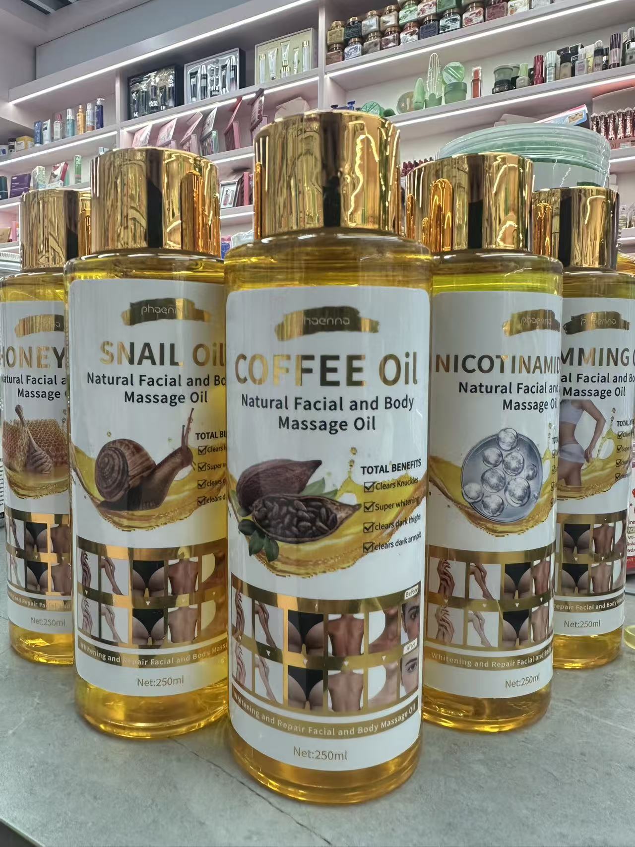 2025跨境热卖250ML可可果身体天然按摩油Natural Facial  and Body Massage Oil详情2