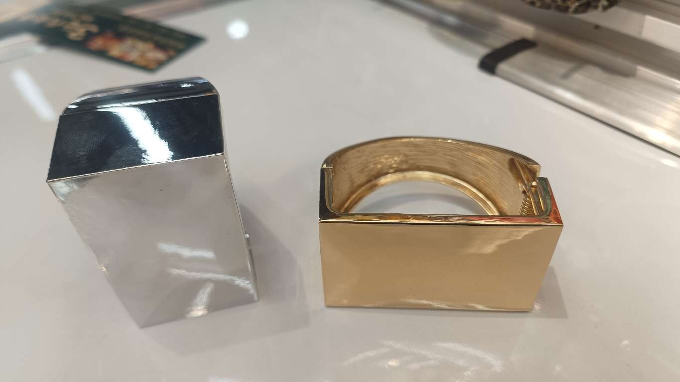 European and American minimalist exaggerated style shiny wide edge open bracelet