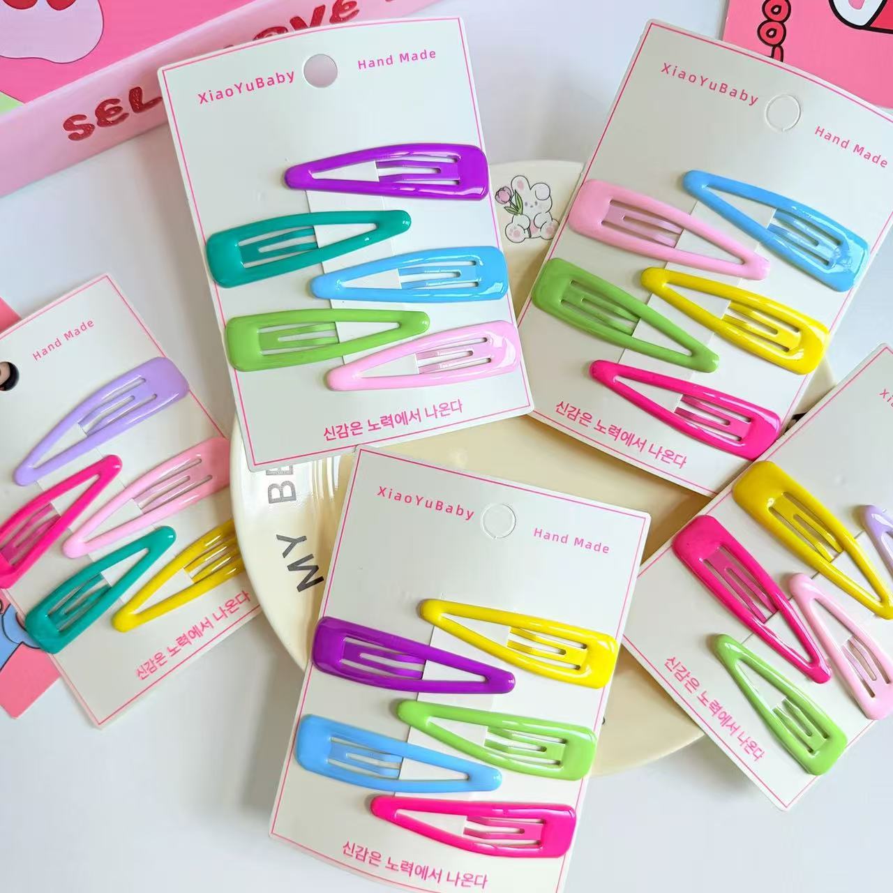 7CM large candy-colored children's hair clip, Korean fashion bangs side hair clip, girl face washing crushed hair BB clip detail image 7