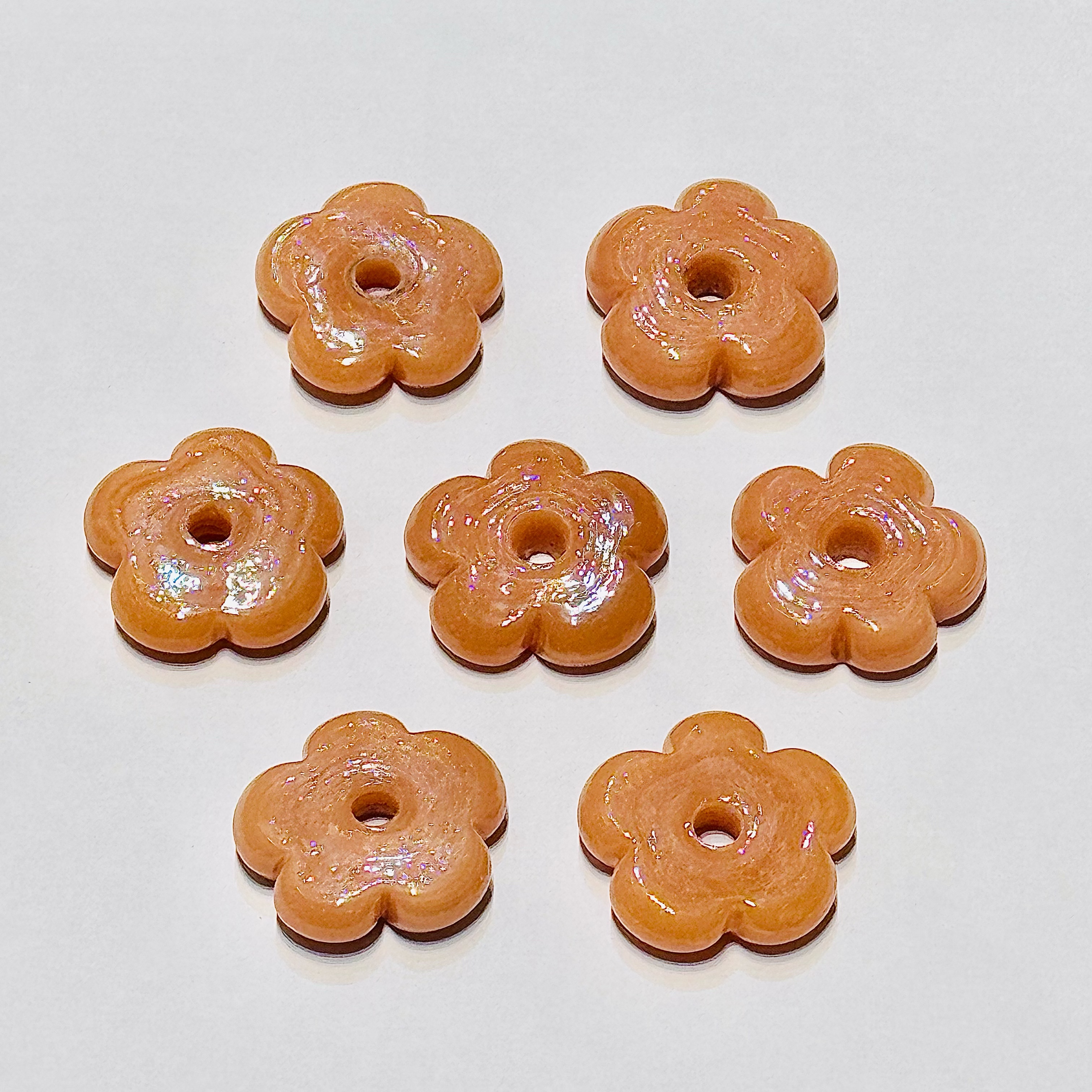 Nepalese imported retro flower-shaped glass bead DIY bracelet earrings and accessories Item Picture