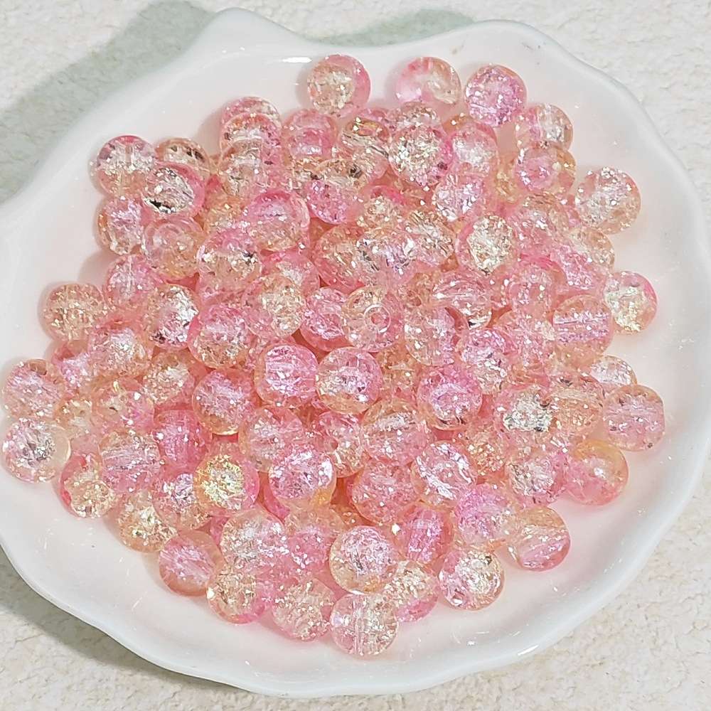 8mm beads, loose beads, burst glass beads, floral glass round bead bracelet accessory