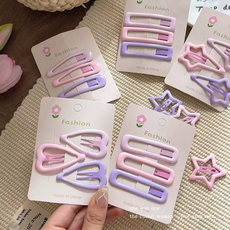 Colorful star hair clips, female forehead bangs side clips, children's hair clips, high-end hair clips, cute bb clips detail image 6