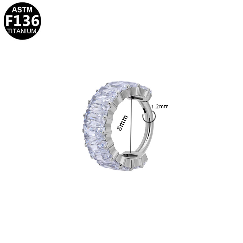 9耳扣耳环配件饰品合金耳堵时尚简约百搭耳饰品装饰品盖贝欧美跨境G23钛合金穿刺饰品鼻环F136新款爆闪渐变穿孔耳环 