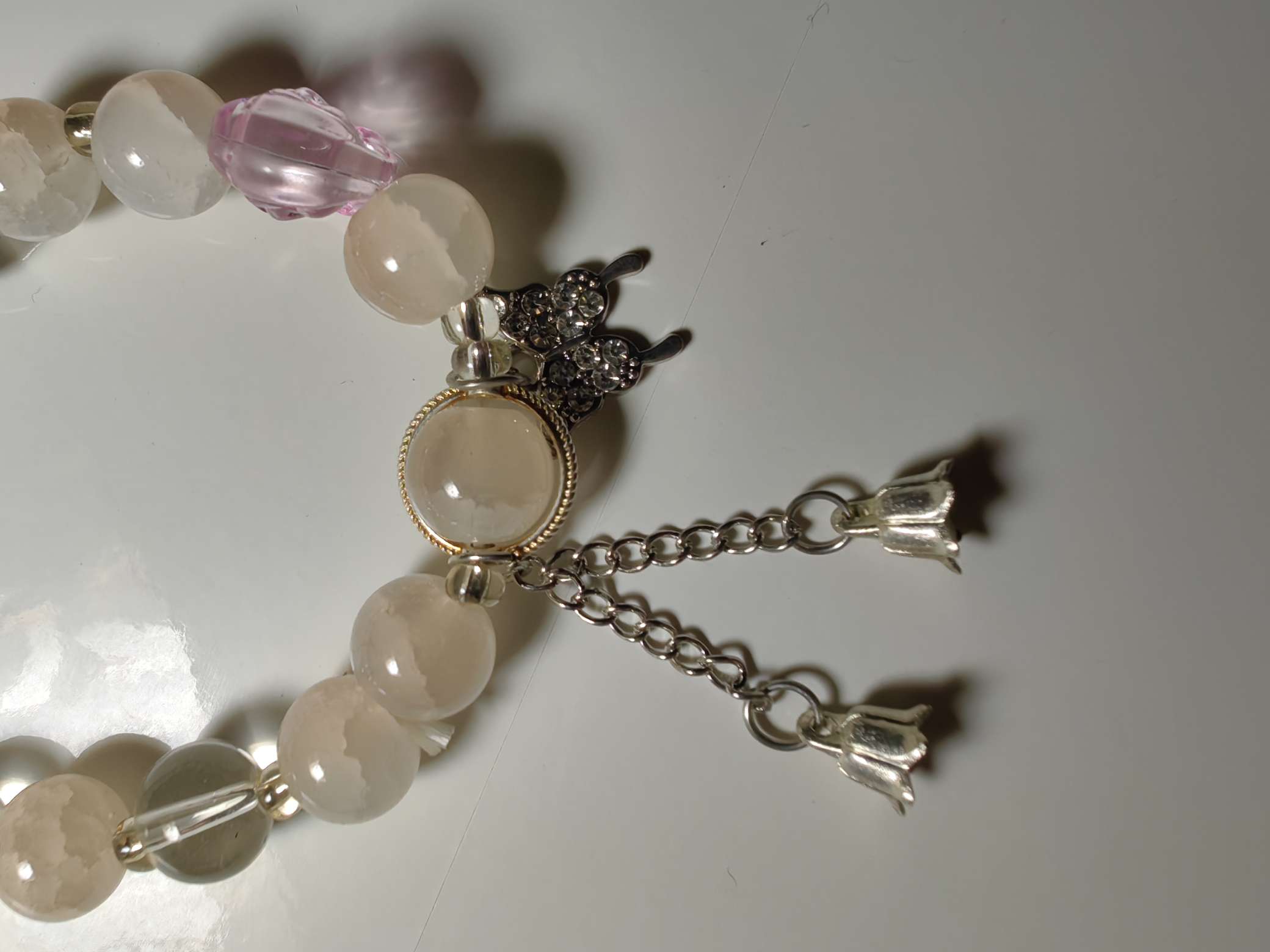 轻盈彩虹玻璃手链 七彩糖果色手工编织 夏日出街小清新饰品女手链水晶手串详情图5