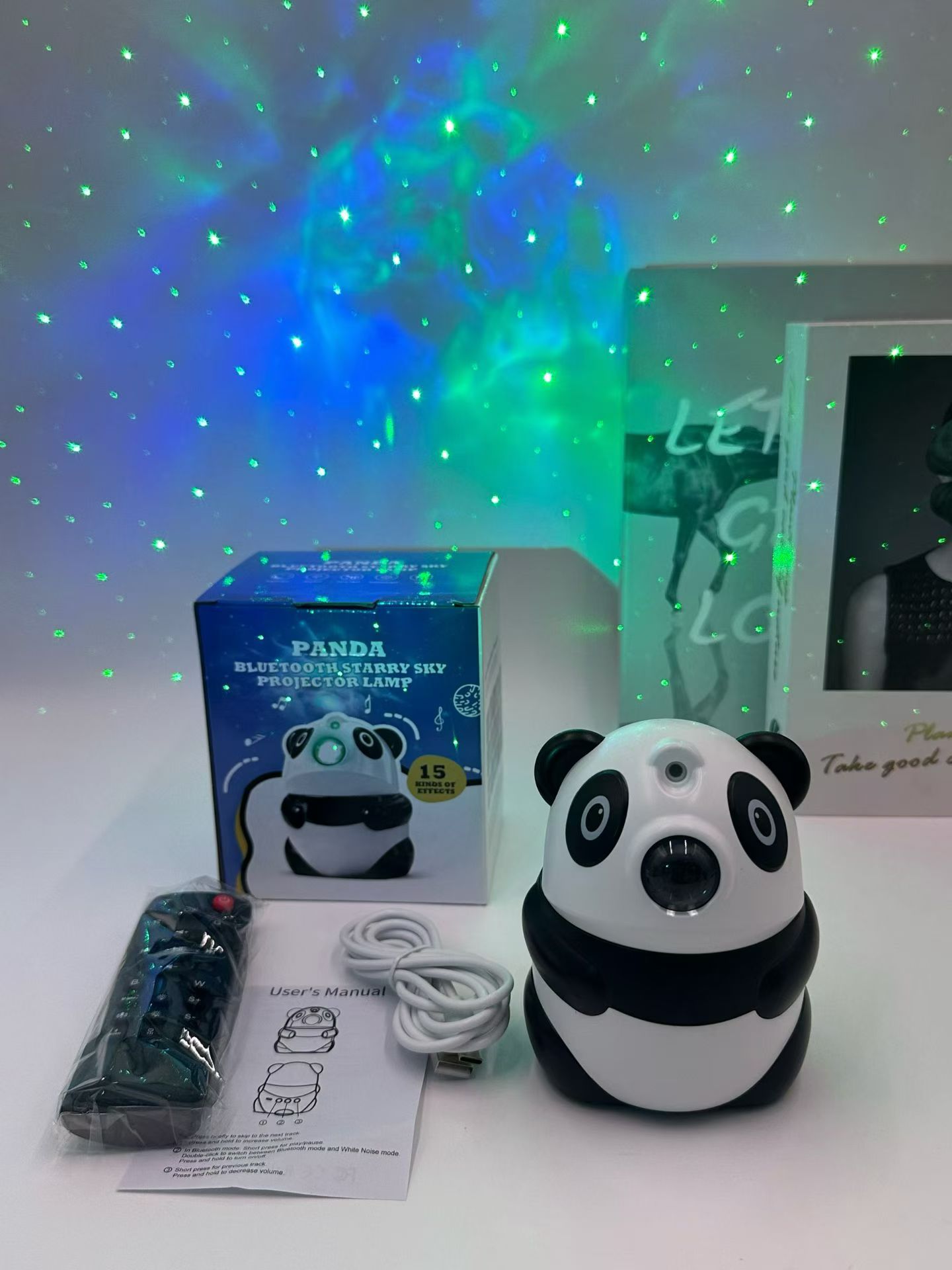 蓝牙小熊星云星空投影小夜灯卧室睡眠氛围太空人台灯氛围灯摆件