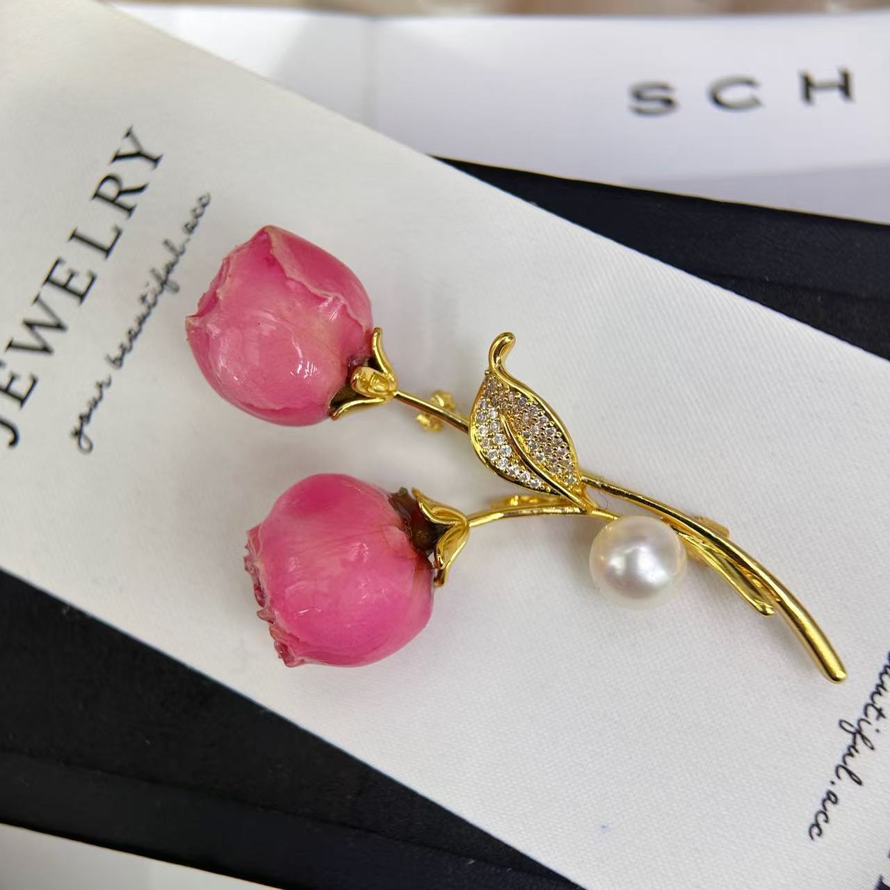 Eternal flower brooch, brooch accessory brooch, fabric brooch detail image 3