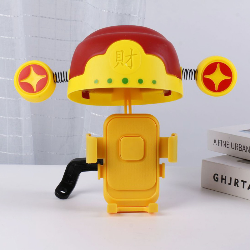 250311、250312财神头盔单车手机支架电动电瓶摩托车手机架导航外卖骑手塑料自行车手机支架夹