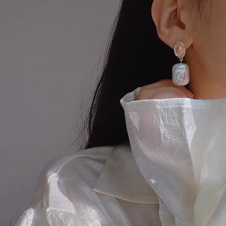 Square piece Baroque pearl jewelry, pearl jewelry necklace detail image 8