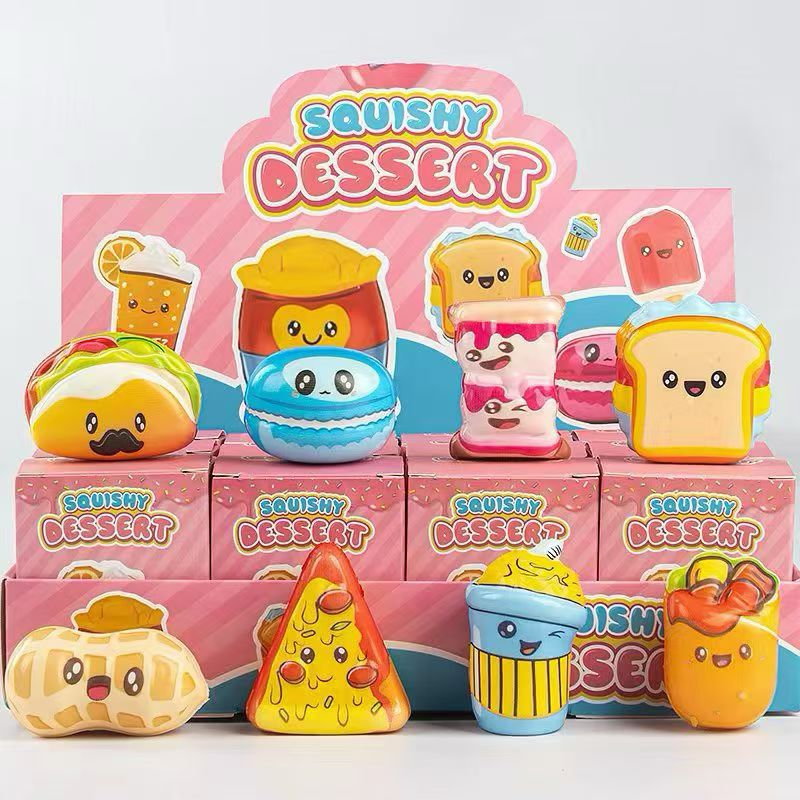 New small-sized cat paw Kabipbala ice cream, hexagonal dragon, slow rebound, Pinching fun, stress-relieving toy, desktop decoration, blind box Application Scenario