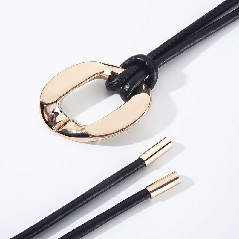 Women's waist belt, slender rope, retro decorative dress, shirt, summer versatile black small belt, waist chain accessory Application Scenario