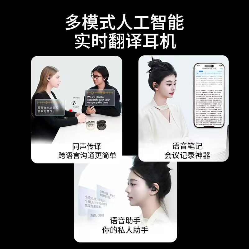 手机配件/有线耳机/华强北airpods/蓝牙头戴式耳机/蓝牙开放式耳机白底实物图