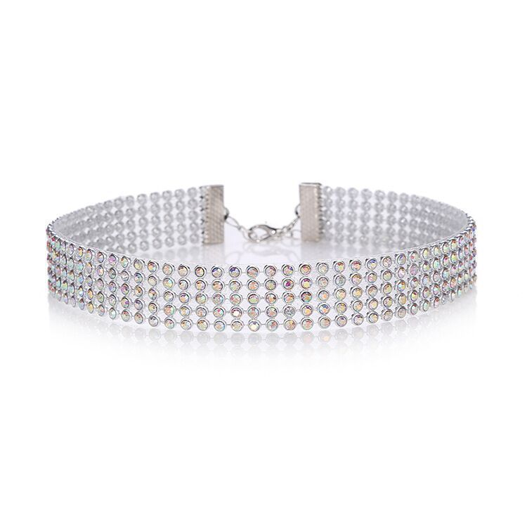 Best-selling luxury diamond-encrusted necklace, collarbone chain, popular European and American fashion accessories, neck chain and collar cho ker Specification image