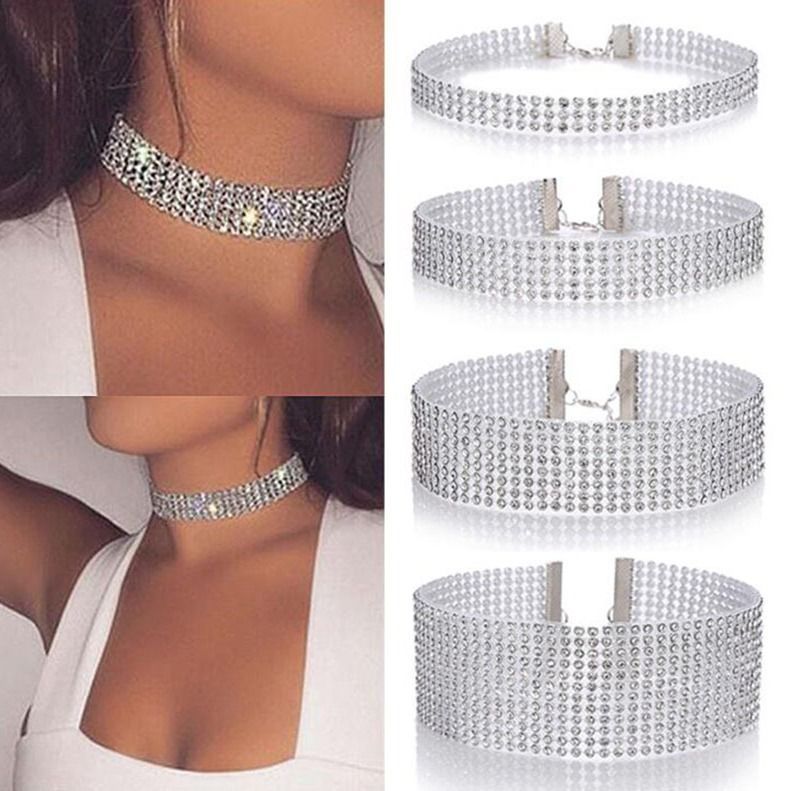 Best-selling luxury diamond-encrusted necklace, collarbone chain, popular European and American fashion accessories, neck chain and collar cho ker detail image 10