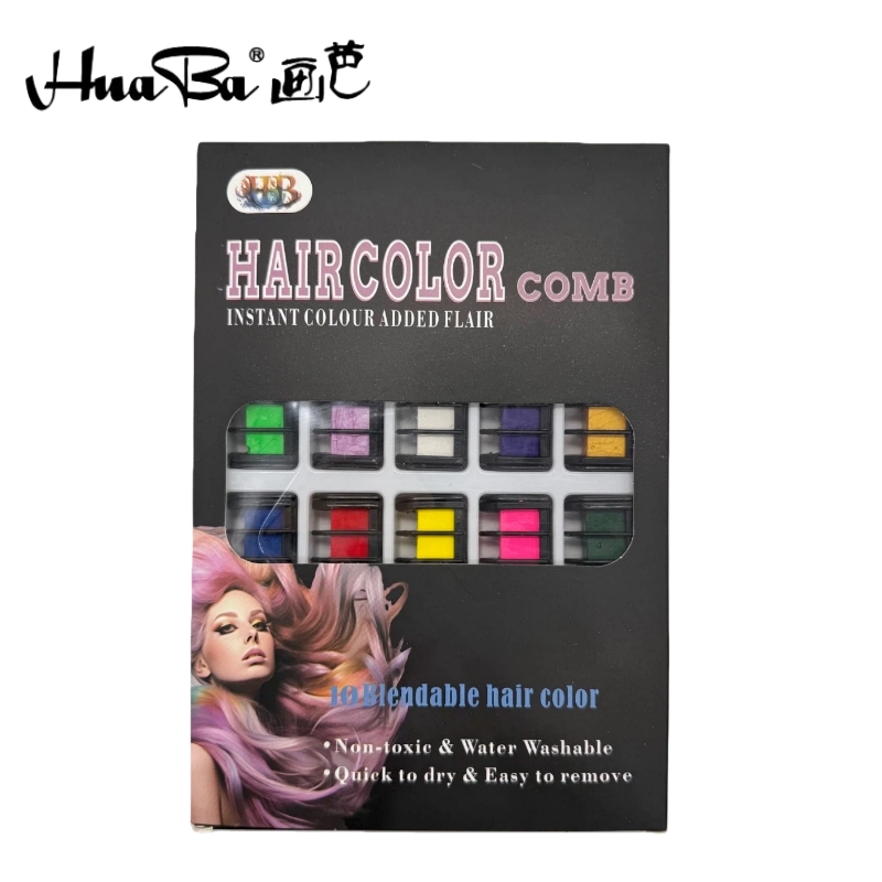 画芭Huaba  跨境新款染发梳盒装 演唱会万圣节派对舞台妆npc妆cosplay一次性染发梳