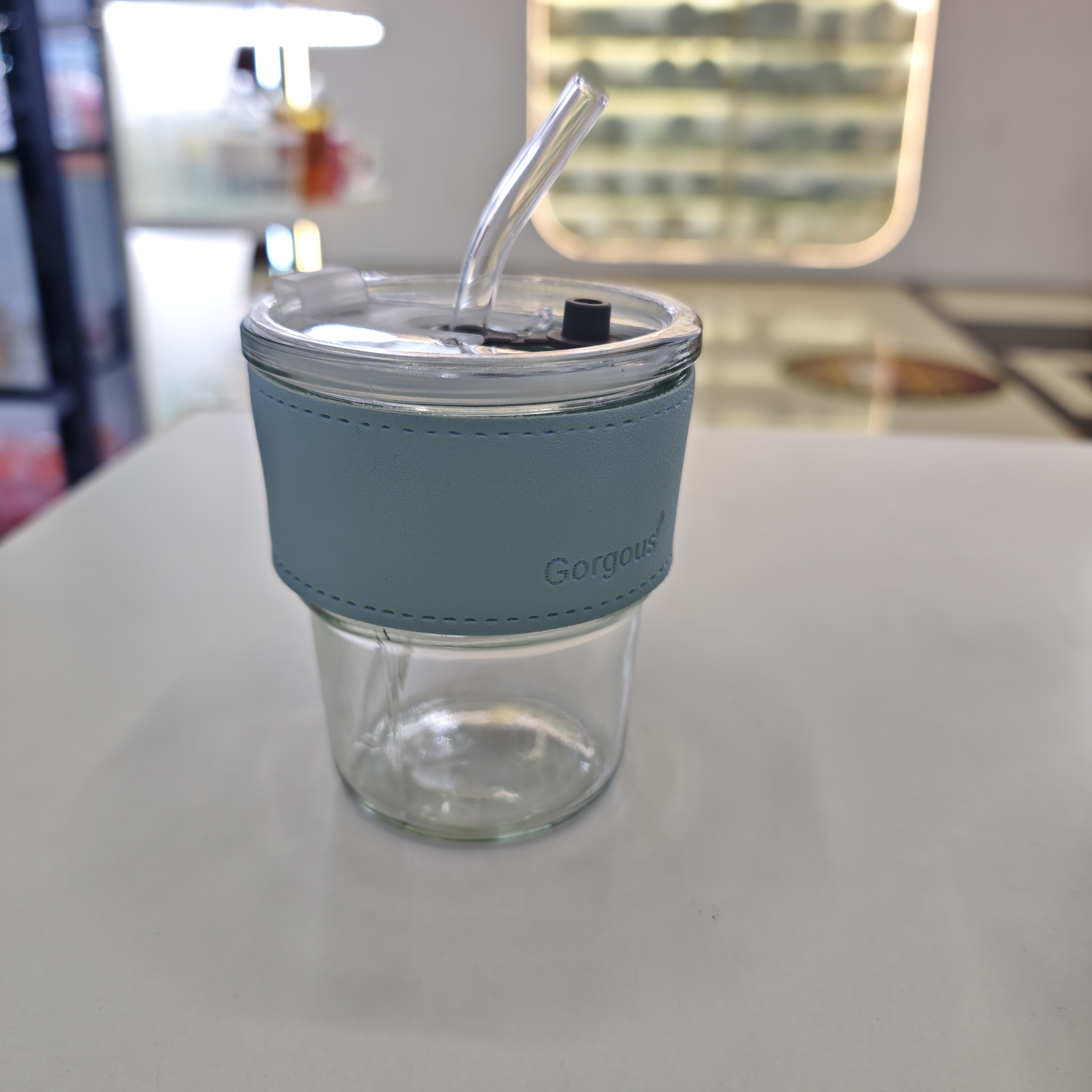 玻璃杯/竹节杯/杯子/玻璃杯杯子/茶具杯子白底实物图