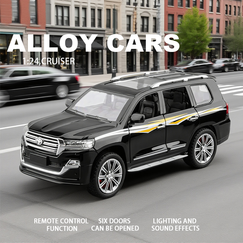 1:24 Remote control alloy car model of Toyota Cruiser (with battery included) Alloy car model simulation off-road vehicle boys' toy car collection