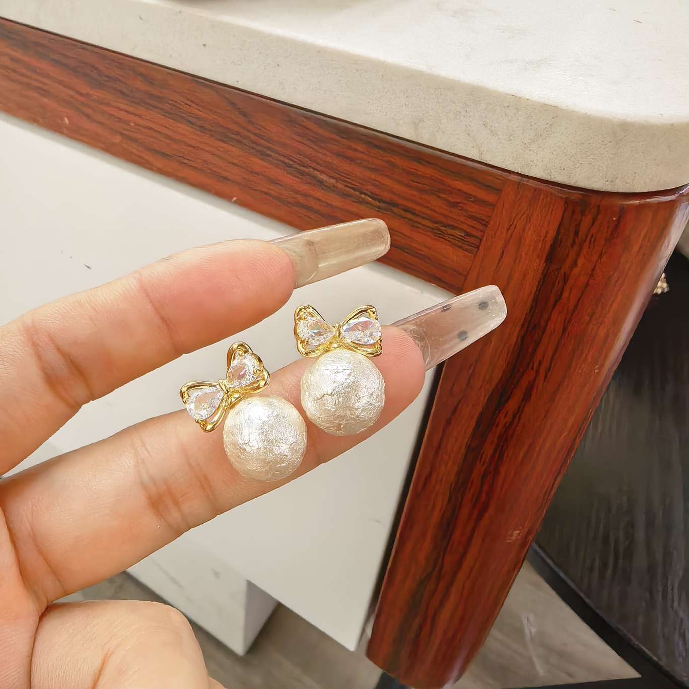 时尚珍珠耳环女气质简约耳饰百搭优雅耳饰品潮流耳环耳饰配饰