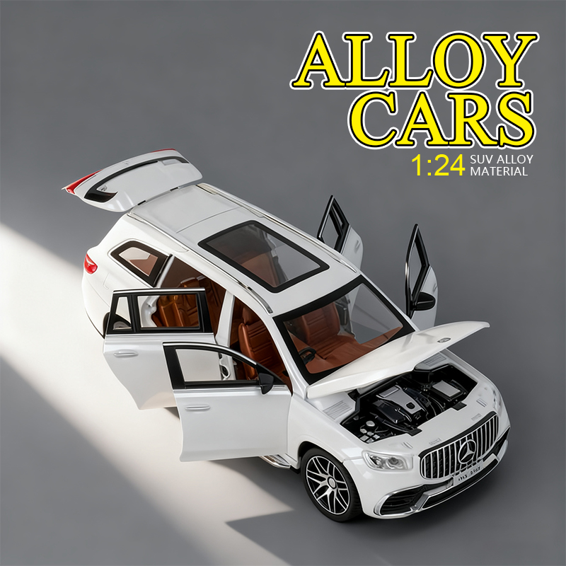 1:24 Mercedes-Benz GLS 63 AMG alloy Resilience car model with openable doors, realistic sound and light exquisite gift display Item Picture